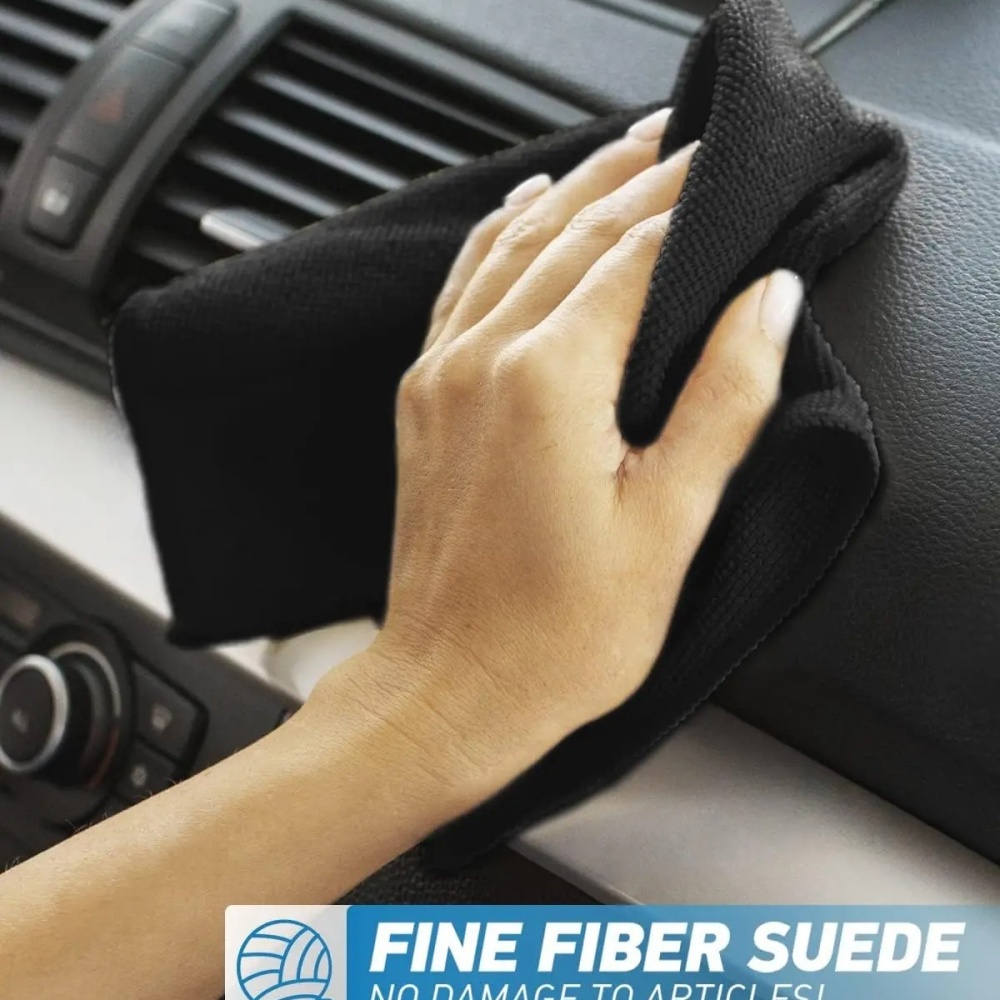 Microfiber Towel Detailing - Black Microfiber Cleaning Cloth Absorbent Towel